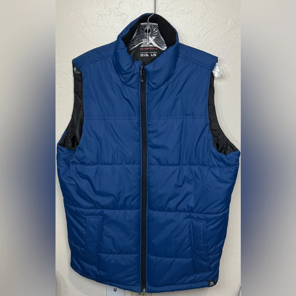 ZeroXposur Men’s Tech Blue Puffer Vest - Picture 1 of 5